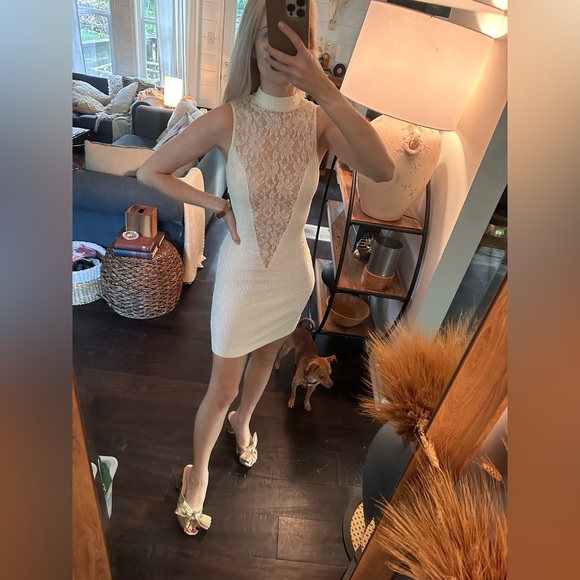 Vintage Dresses & Skirts - Vintage 1980s Lace Bodycon Dress